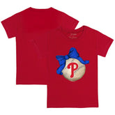 Philadelphia Phillies Tiny Turnip Youth Baseball Bow T-Shirt Online