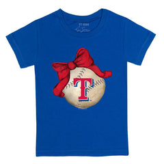 Texas Rangers Tiny Turnip Youth Baseball Bow T-Shirt Sale