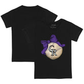 Colorado Rockies Tiny Turnip Youth Baseball Bow T-Shirt Outlet