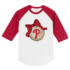 Philadelphia Phillies Tiny Turnip Youth Baseball Bow 3/4-Sleeve Raglan T-Shirt Near Me