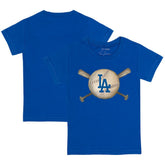 Los Angeles Dodgers Tiny Turnip Youth Baseball Cross Bats T-Shirt Discount