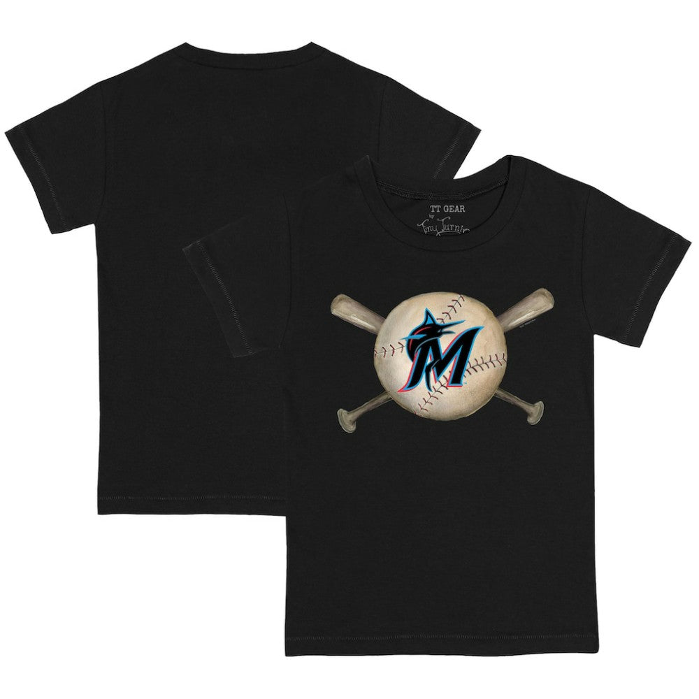 Miami Marlins Tiny Turnip Youth Baseball Cross Bats T-Shirt Online