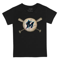 Miami Marlins Tiny Turnip Youth Baseball Cross Bats T-Shirt Online