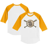 San Diego Padres Tiny Turnip Youth Baseball Cross Bats 3/4-Sleeve Raglan T-Shirt Outlet