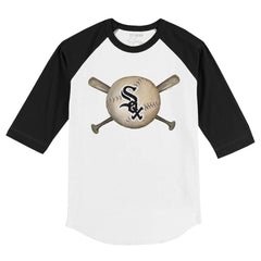 Chicago White Sox Tiny Turnip Youth Baseball Cross Bats 3/4-Sleeve Raglan T-Shirt Near Me