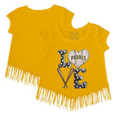 San Diego Padres Tiny Turnip Girls Youth Baseball Love Fringe T-Shirt Outlet
