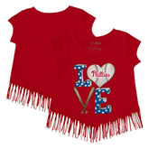 Philadelphia Phillies Tiny Turnip Girls Youth Baseball Love Fringe T-Shirt Near Me