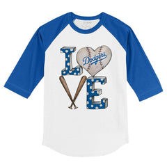 Los Angeles Dodgers Tiny Turnip Youth Baseball Love 3/4-Sleeve Raglan T-Shirt Outlet
