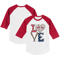 Boston Red Sox Tiny Turnip Youth Baseball Love 3/4-Sleeve Raglan T-Shirt Online