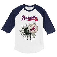 Atlanta Braves Tiny Turnip Youth Baseball Tear 3/4-Sleeve Raglan T-Shirt Near Me