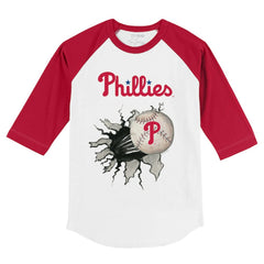 Philadelphia Phillies Tiny Turnip Youth Baseball Tear 3/4-Sleeve Raglan T-Shirt Near Me