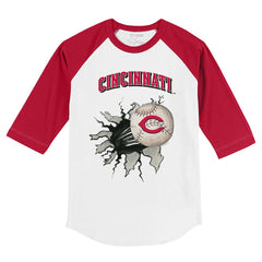 Cincinnati Reds Tiny Turnip Youth Baseball Tear 3/4-Sleeve Raglan T-Shirt for sale