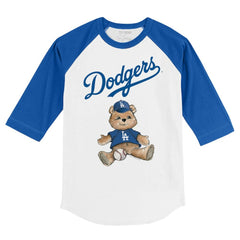 Los Angeles Dodgers Tiny Turnip Youth Teddy Boy 3/4-Sleeve Raglan T-Shirt for sale