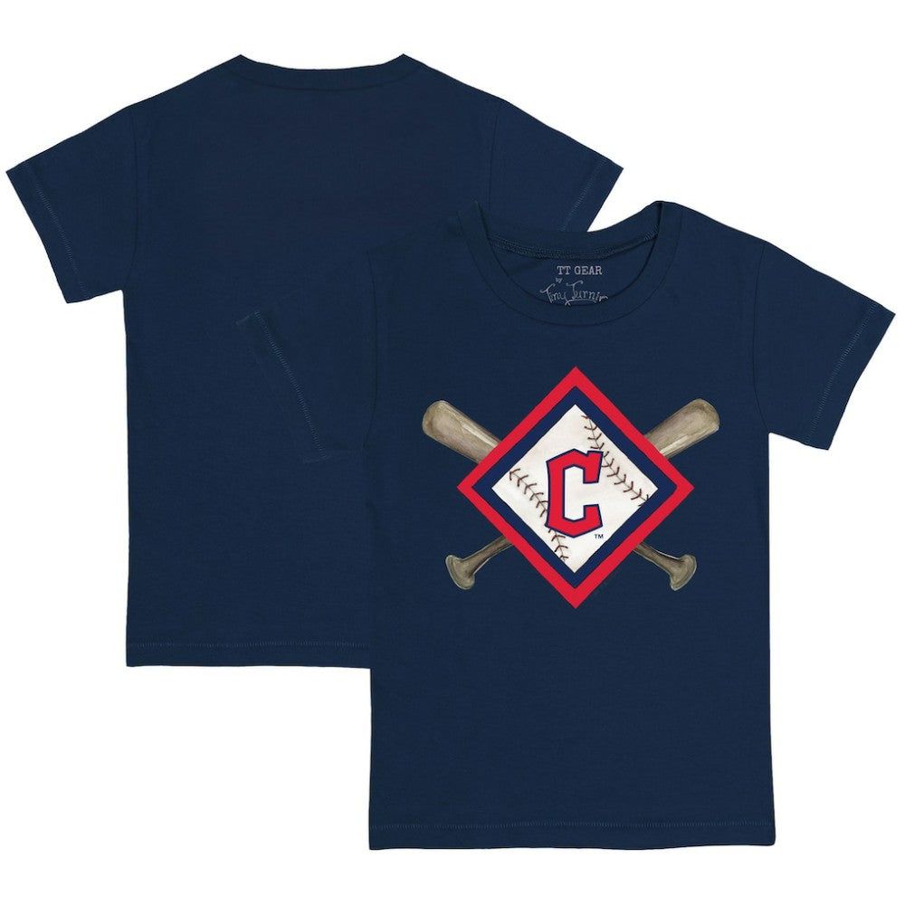 Cleveland Guardians Tiny Turnip Youth Diamond Cross Bats T-Shirt Near Me