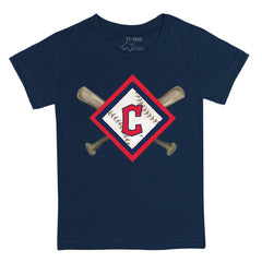 Cleveland Guardians Tiny Turnip Youth Diamond Cross Bats T-Shirt Near Me