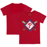 Philadelphia Phillies Tiny Turnip Youth Diamond Cross Bats T-Shirt Discount