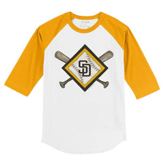 San Diego Padres Tiny Turnip Youth Diamond Cross Bats 3/4-Sleeve Raglan T-Shirt for sale