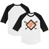San Francisco Giants Tiny Turnip Youth Diamond Cross Bats 3/4-Sleeve Raglan T-Shirt for sale