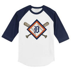 Detroit Tigers Tiny Turnip Youth Diamond Cross Bats 3/4-Sleeve Raglan T-Shirt Sale
