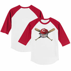 Cincinnati Reds Tiny Turnip Youth Hat Crossbats 3/4-Sleeve Raglan T-Shirt Near Me
