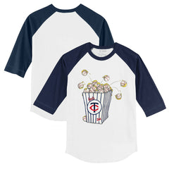 Minnesota Twins Tiny Turnip Youth Popcorn 3/4-Sleeve Raglan T-Shirt for sale