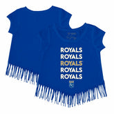 Kansas City Royals Tiny Turnip Girls Youth Stacked Fringe T-Shirt Outlet