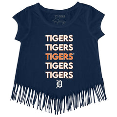 Detroit Tigers Tiny Turnip Girls Youth Stacked Fringe T-Shirt for sale