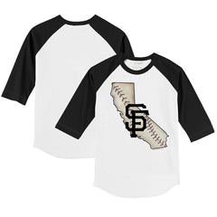 San Francisco Giants Tiny Turnip Youth State Outline 3/4-Sleeve Raglan T-Shirt Online