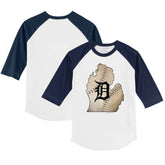 Detroit Tigers Tiny Turnip Youth State Outline 3/4-Sleeve Raglan T-Shirt Discount