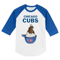 Chicago Cubs Tiny Turnip Youth Sundae Helmet 3/4-Sleeve Raglan T-Shirt Sale