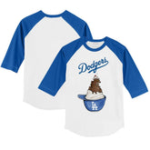Los Angeles Dodgers Tiny Turnip Youth Sundae Helmet 3/4-Sleeve Raglan T-Shirt Outlet