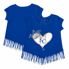 Kansas City Royals Tiny Turnip Girls Youth Tiara Heart Fringe T-Shirt Online