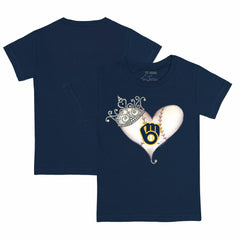 Milwaukee Brewers Tiny Turnip Youth Tiara Heart T-Shirt for sale