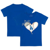 Los Angeles Dodgers Tiny Turnip Youth Tiara Heart T-Shirt Sale
