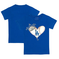Los Angeles Dodgers Tiny Turnip Youth Tiara Heart T-Shirt Sale