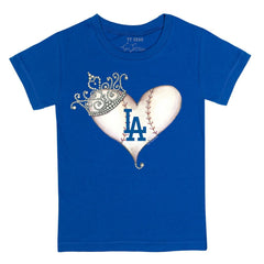 Los Angeles Dodgers Tiny Turnip Youth Tiara Heart T-Shirt Sale