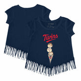 Minnesota Twins Tiny Turnip Girls Youth Triple Scoop Fringe T-Shirt Discount