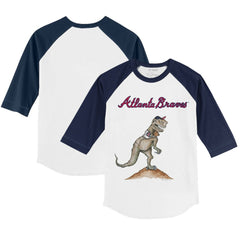 Atlanta Braves Tiny Turnip Youth TT Rex 3/4-Sleeve Raglan T-Shirt for sale