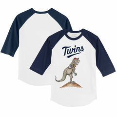 Minnesota Twins Tiny Turnip Youth TT Rex 3/4-Sleeve Raglan T-Shirt Discount