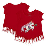 Boston Red Sox Tiny Turnip Girls Youth Unicorn Fringe T-Shirt Online