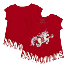 Boston Red Sox Tiny Turnip Girls Youth Unicorn Fringe T-Shirt Online