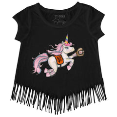 San Francisco Giants Tiny Turnip Girls Youth Unicorn Fringe T-Shirt Sale