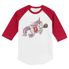 Philadelphia Phillies Tiny Turnip Youth Unicorn 3/4-Sleeve Raglan T-Shirt Discount