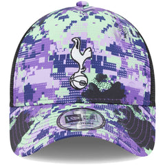 New Era - Tottenham Hotspur New Era Black Glitch All Over Print E-Frame Trucker Adjustable Hat
