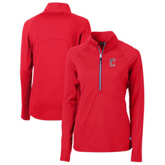 Cleveland Guardians Cutter & Buck Women's Americana Logo Adapt Eco Knit Stretch Recycled Half-Zip Pullover Top Discount