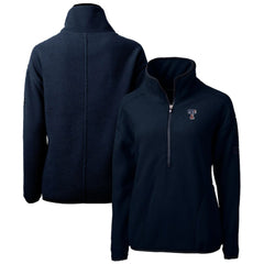 Texas Rangers Cutter & Buck Women's Americana Logo Cascade Eco Sherpa Fleece Half-Zip Pullover Jacket Sale