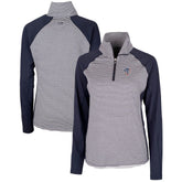 Milwaukee Brewers Cutter & Buck Women's Americana Logo Forge Tonal Stripe Stretch Half-Zip Pullover Top Outlet