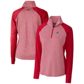 Philadelphia Phillies Cutter & Buck Women's Americana Logo Forge Tonal Stripe Stretch Half-Zip Pullover Top Sale