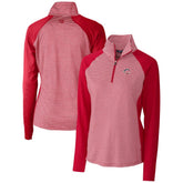 Cincinnati Reds Cutter & Buck Women's Americana Logo Forge Tonal Stripe Stretch Half-Zip Pullover Top Sale