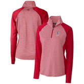 Boston Red Sox Cutter & Buck Women's Americana Logo Forge Tonal Stripe Stretch Half-Zip Pullover Top Near Me